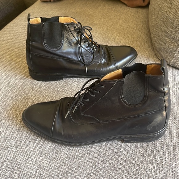 Mezlan Handmade Leather Black Lace up Size 10 Boots